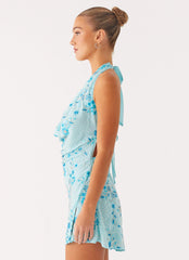 Cinzia Beaded Mini Dress - Blue