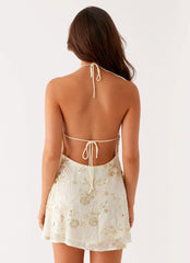 Leo Beaded Mini Dress - Yellow