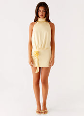 Birdie Halterneck Mini Dress - Yellow