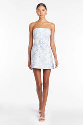 Slim Fit Tube Top Strap Floral Mini Dress