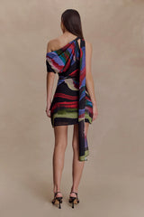 Daisie Chiffon Mini Dress - Multi Fluid Reverie Print