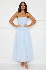 Unmatched Energy Halter Maxi Dress Blue