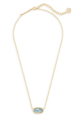 KENDRA SCOTT Elisa Short Pendant Necklace Gold Light Blue Illusion
