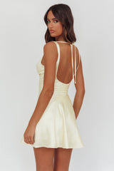 Brigid Cowl Neck Scoop Back Mini Dress Butter