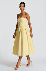 Edith Midi Dress - Lemon