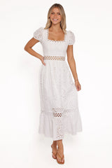 Melania Midi Dress - White