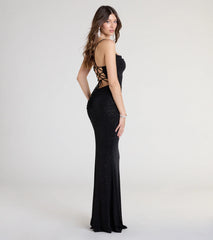 Joan Lace-Up Mermaid Glitter Formal Dress