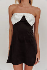 Sandi Bow Bust Mini Dress Black