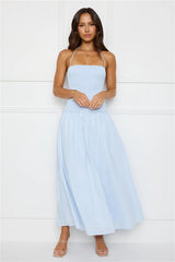Unmatched Energy Halter Maxi Dress Blue