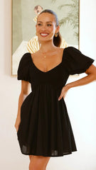 Sahirah Mini Dress - Black