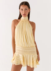 Willow Chiffon Mini Dress - Yellow