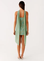 Kiesha Strapless Scarf Mini Dress - Mint