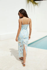 Molly Lynette Floral Maxi Dress Blue