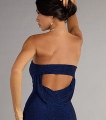 Ada Rhinestone Open Back Mini Dress