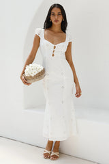 Vintage Song Midi Dress White