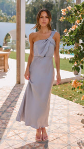 Greta Maxi Dress - Steel Blue