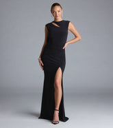 Deirdre Ruched High Slit Mermaid Dress