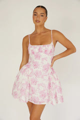 Courting Cami Strap Mini Dress Floral Pink