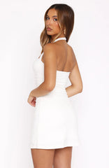 Can't Relax Halter Mini Dress White