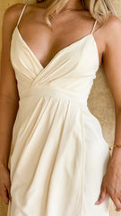 Charlotte Draped Maxi Dress - Yellow