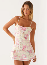 Artemis Corset Mini Dress - Vintage Pink Floral