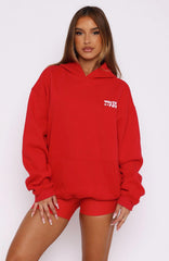All I Want For Christmas Oversized Hoodie Red