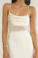 Golden Era Sheer Waist Maxi Dress Oyster