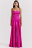 fuchsia lace up maxi dress