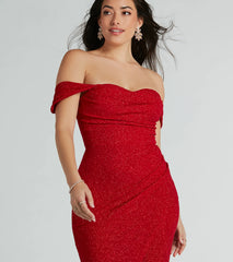 Airlie Formal Glitter Off-The-Shoulder Dress