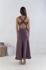 Island Reverie Satin Maxi Dress Purple