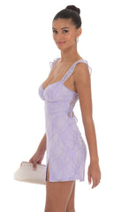 Sweetheart Neck Lace Dress in Lavender