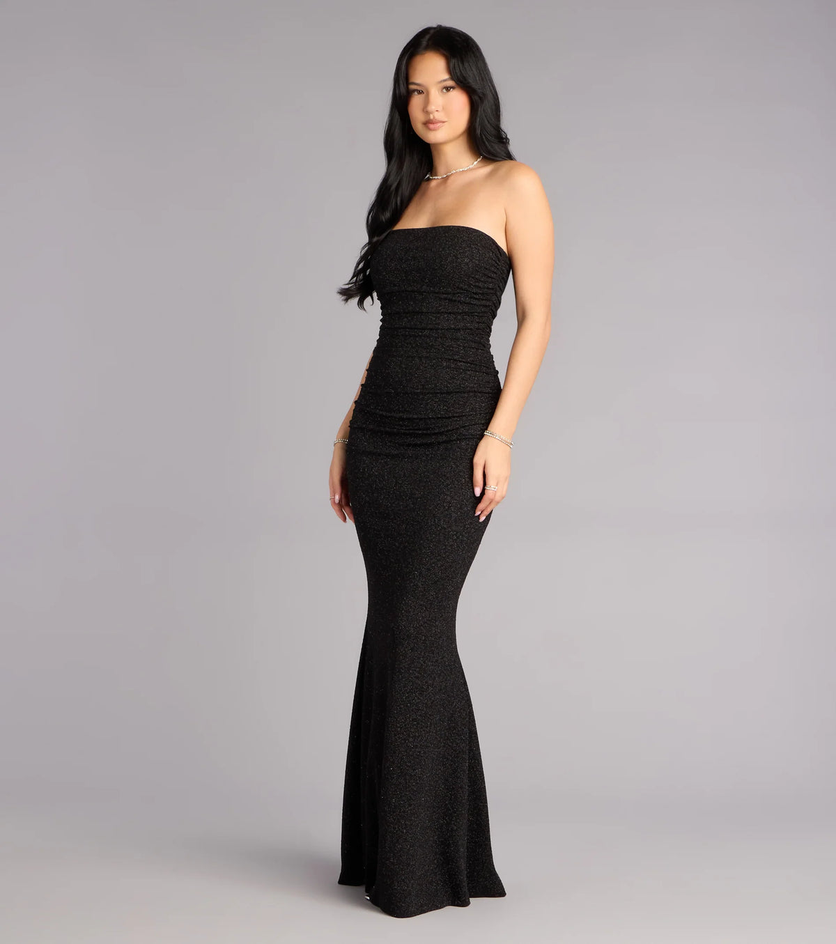 Darcy Glitter Strapless Mermaid Formal Dress